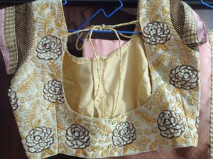 Party Saree With Designer Blouse