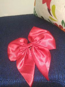 Red Satin Hair Bow