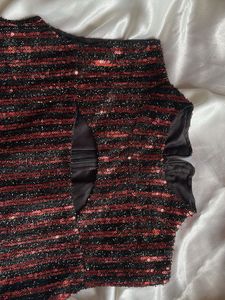 Black And Red Beautiful Sequence Top⚡️