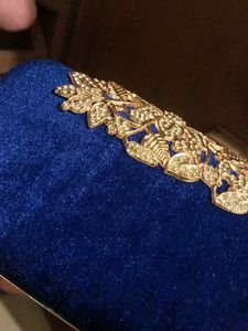 Blue Velvet Beaded Clutch