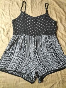 Black & White Boho Print Playsuit