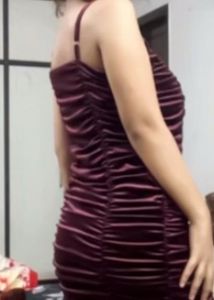 Burgundy Velvet Mini Slip Dress