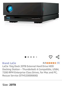 LaCie 1big Dock 20TB HDD