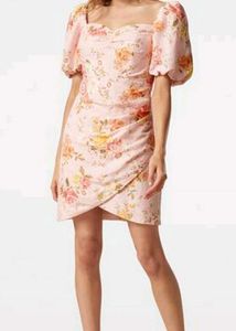 Floral Puff Sleeve Mini Dress