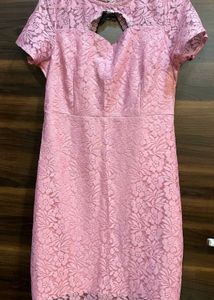 Pink Lace Mini Dress