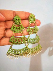 Green Dangle Earrings