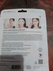 Mirabelle Herbs Facial Sheet Mask