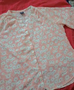Floral Print Button-Down Top