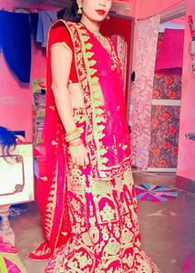 Red Embroidered Lehenga Choli