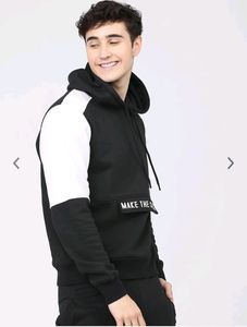 Highlander Men Black Printed Hoodie Sweatshirt