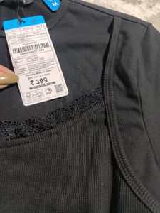 Chic Black Lace Trim Top