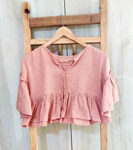 Light Brown Embroidery Work Top Size-42