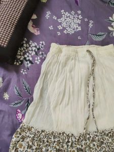 White Kalamkari Print Long Skirt | Ethnic &amp;Elegant