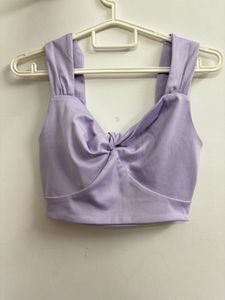 Lavender Sleeveless Crop Top