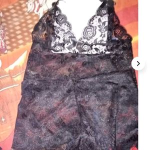 Black Net Bra Panty Set