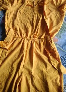 Yellow Jumpsuit For Casual Girls