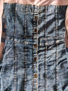 Denim Mini Dress with Sleeves