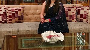 Designer Navy Blue And Silver Festive Net Saree..