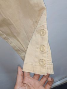 Beige Cropped Cargo Pants Women