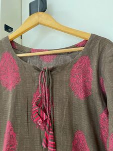 pink grey kurti
