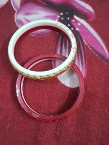 Red &amp; Gold Bangles (Set of 2)