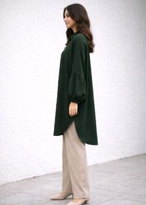 Elegant Dark Green Shirt Dress( UNUSED)