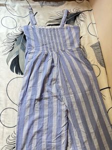 Blue Striped Jumpsuit