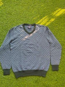 Indian Terrain Patterned V-Neck Sweater