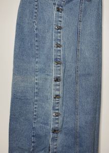 Classy  Denim Button Skirt For Women