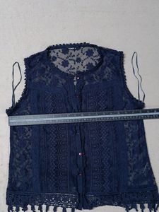 Dark Blue Net Top