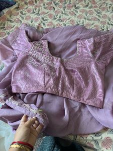Lavender Embellished Saree