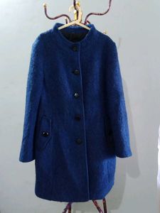 Elegant Blue Button-Down Coat