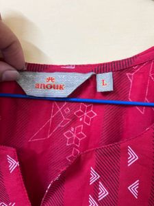 Printed Red Dress
