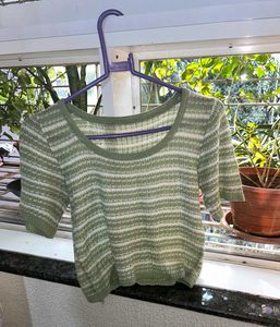 Striped Knit Crop Top