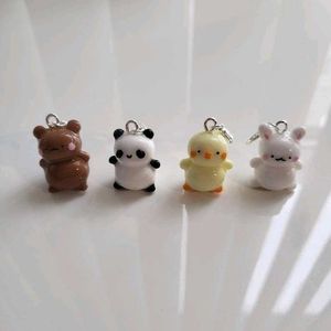 Animal Buddy Key Charms 🐼