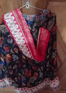 Balck Skirt Top With Duptta