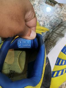 Campus Yellow Running Shoes UK -5