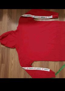 Red Hoodie with White Stripes