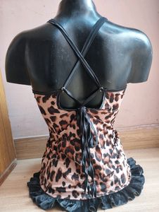 Leopard Print Corset Top