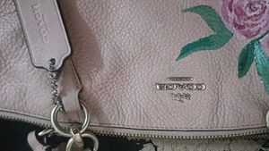 Coach Floral Applique Leather Handbag