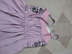 Lilac Embroidered Tank Top