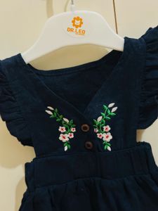 Embroidered Corduroy Mini Dress