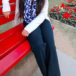 Blue &amp; Black Minimal Straight Jeans For Girls