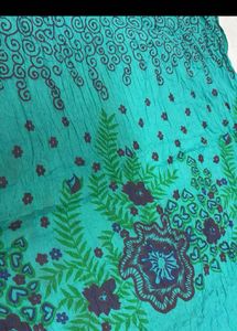 Green floral print jaipuri cotton dupatta