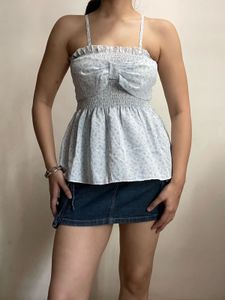 blue bow top