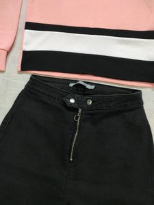 Crop Top With High-waist Jeans