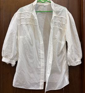 Classic White Shirt With Half Sleeves