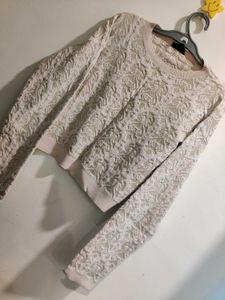 Embroidered Cropped Sweater