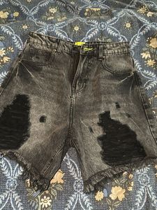 Distressed Denim Shorts
