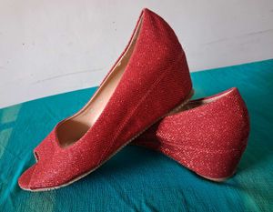 Red Glitter Wedges